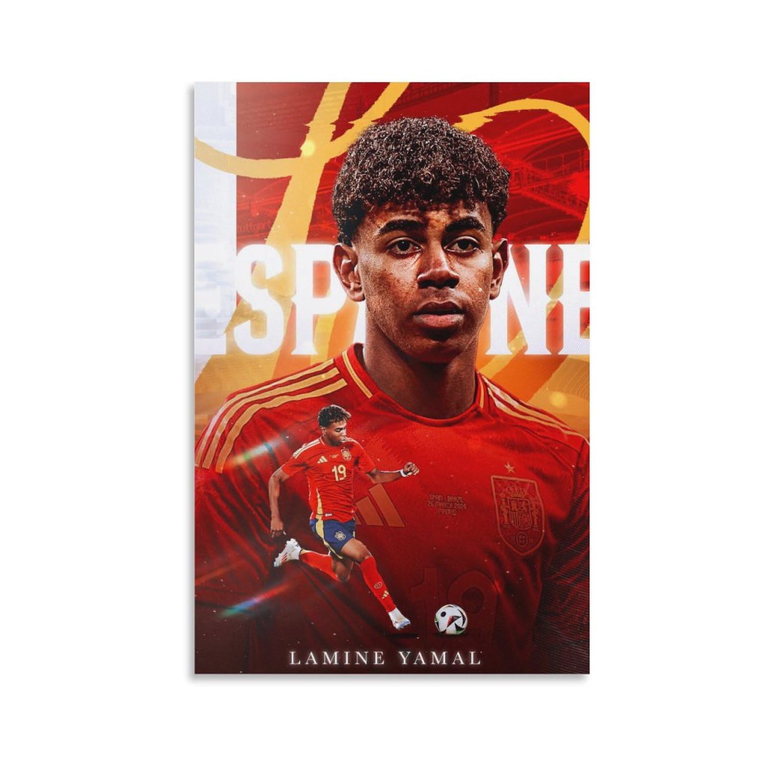 Amazon.co.jp: ラミンヤマルポスタープロサッカー選手 (27) キャンバス